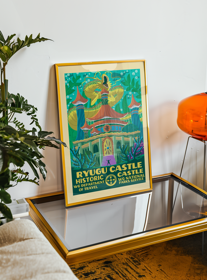 Ryugu Castle — Historic Castle (Poster + Stickers)