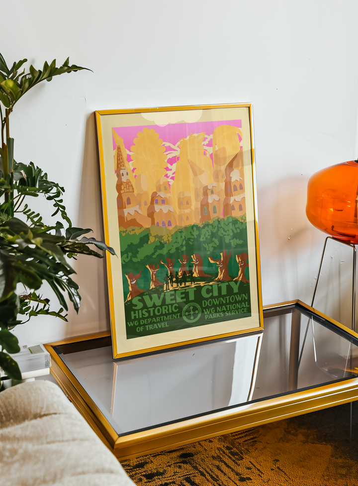 Sweet City — Historic Downtown (Poster + Stickers)