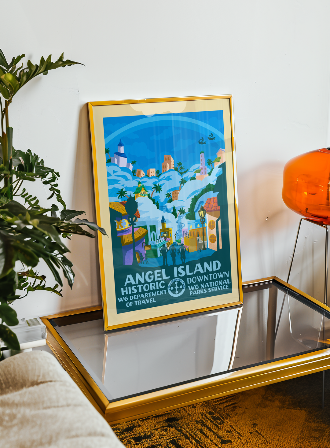 Angel Island — Historic Downtown (Poster + Stickers)