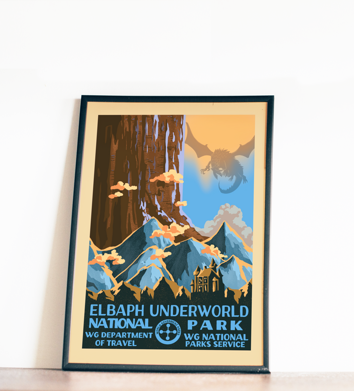 Elbaph — Underworld National Park (Poster + Stickers)