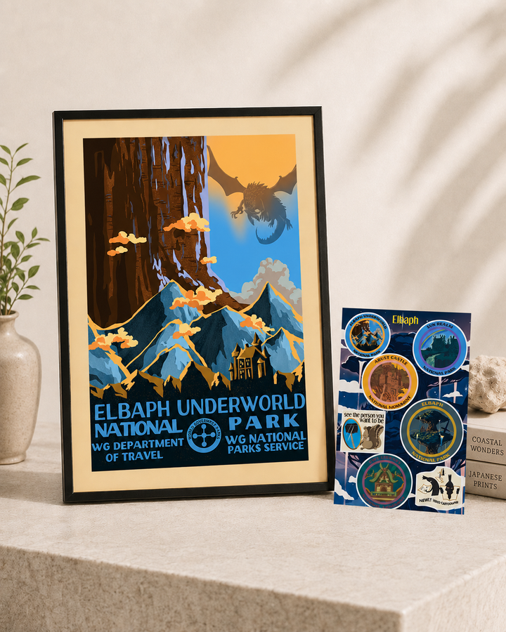 Elbaph — Underworld National Park (Poster + Stickers)