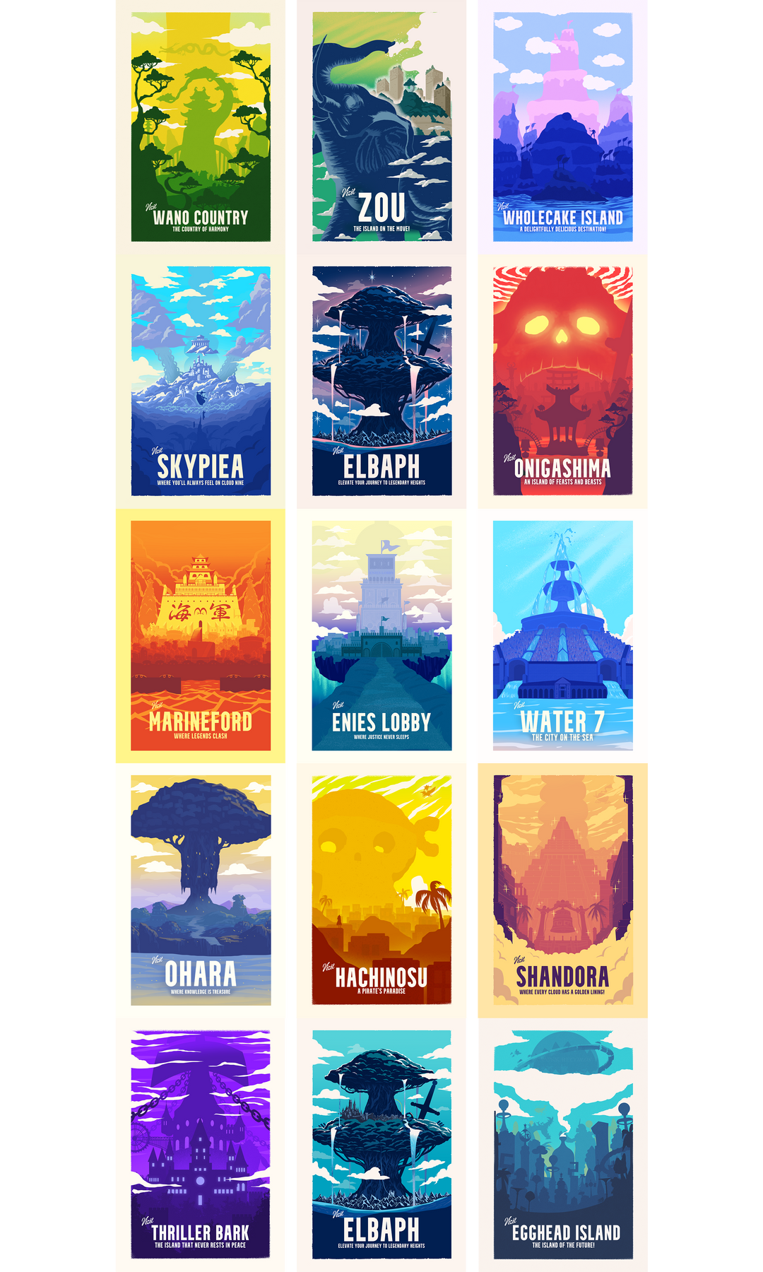 Complete World of One Piece Bundle (Island Posters)