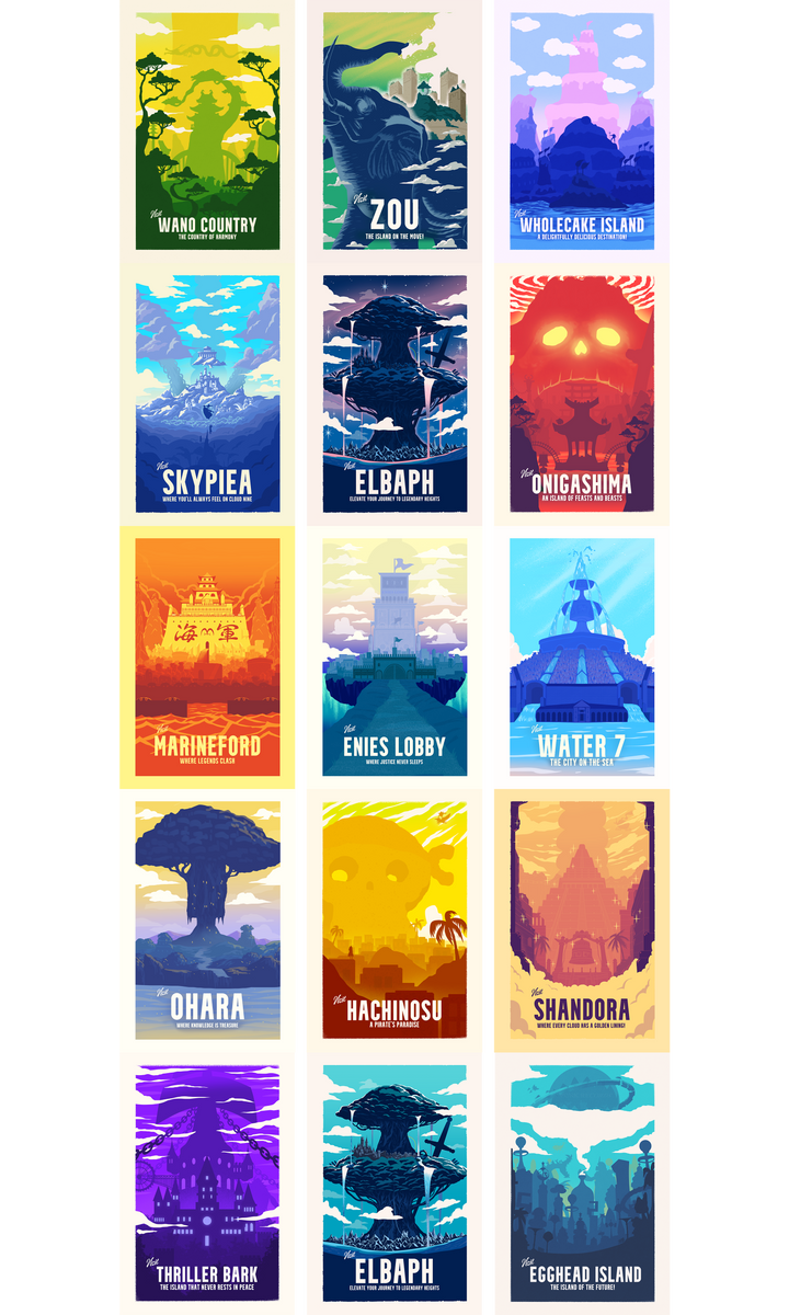 Complete World of One Piece Bundle (Island Posters)