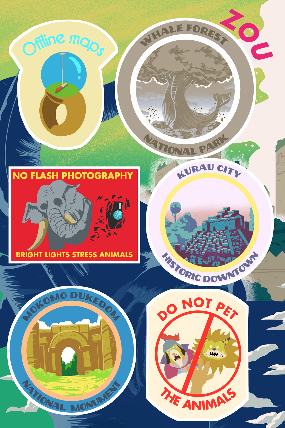 Whale Forest — National Park (Poster + Stickers)