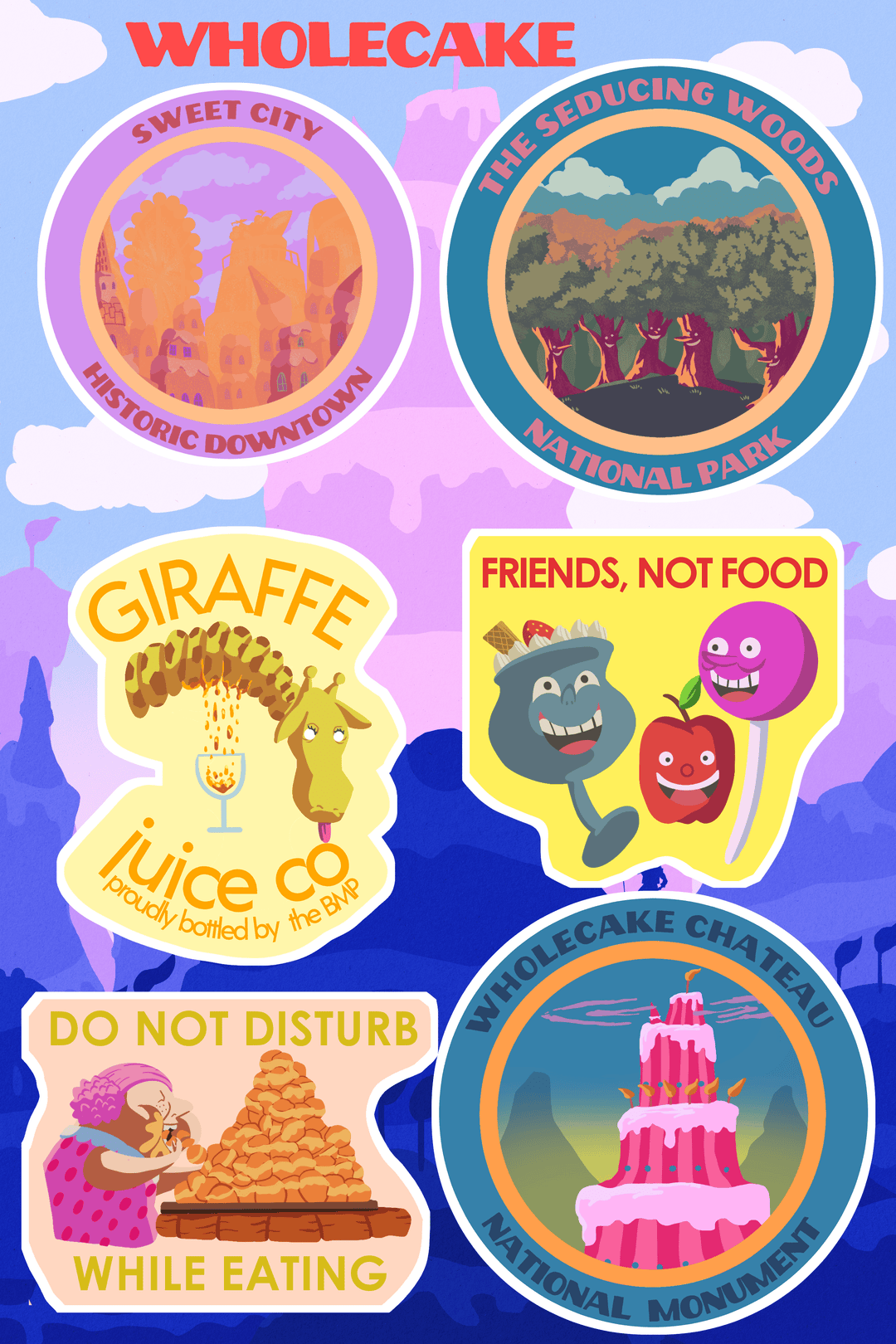 Sweet City — Historic Downtown (Poster + Stickers)