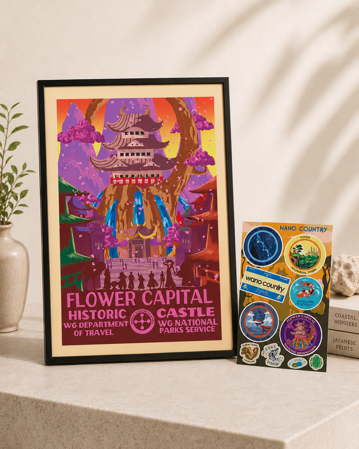 Flower Capital — Historic Castle (Poster + Stickers)